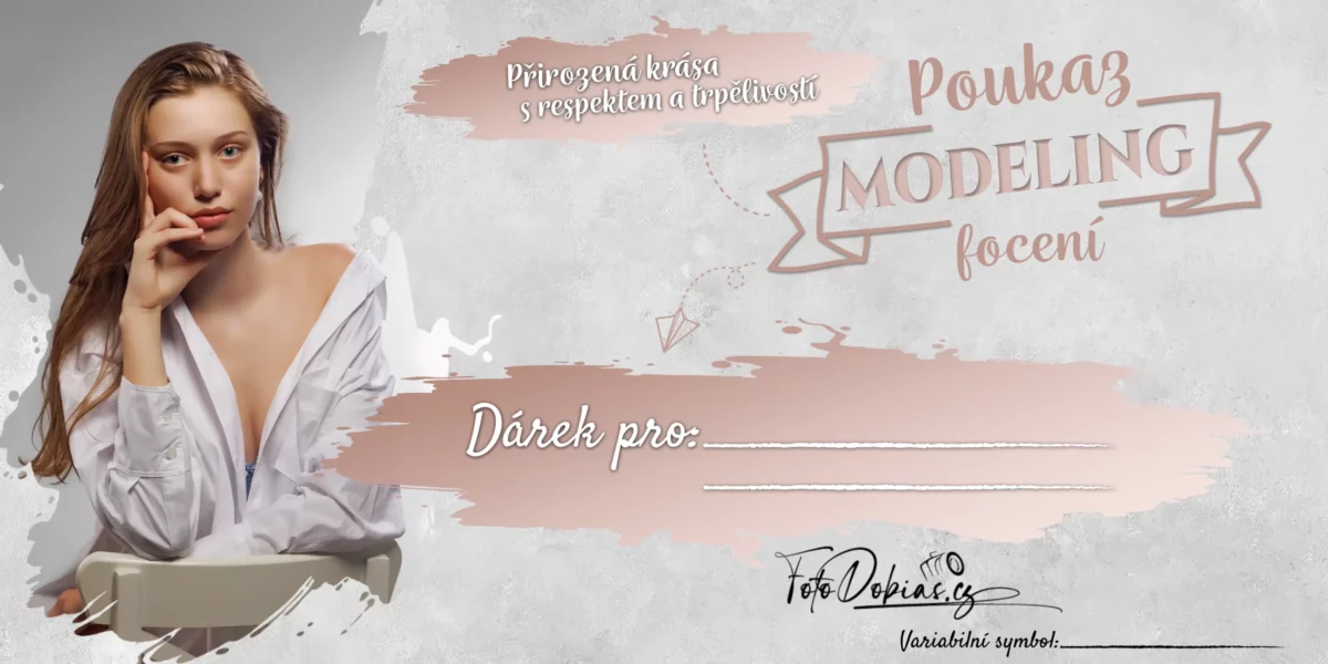 Dárkový poukaz na modelingové focení (e-poukaz i tištěně, platí 6 měsíců)
